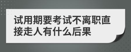 试用期要考试不离职直接走人有什么后果