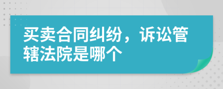 买卖合同纠纷，诉讼管辖法院是哪个