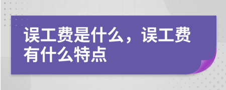 误工费是什么，误工费有什么特点