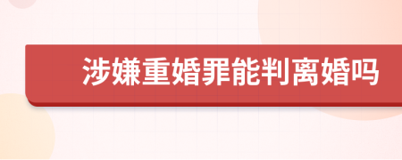 涉嫌重婚罪能判离婚吗