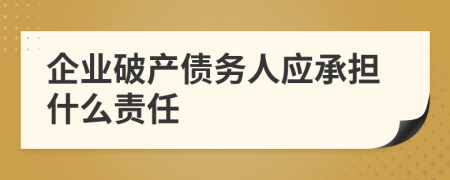 企业破产债务人应承担什么责任