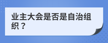 业主大会是否是自治组织？