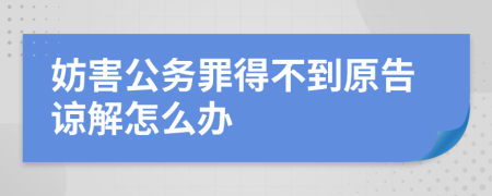 妨害公务罪得不到原告谅解怎么办