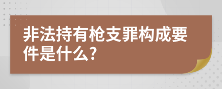 非法持有枪支罪构成要件是什么?