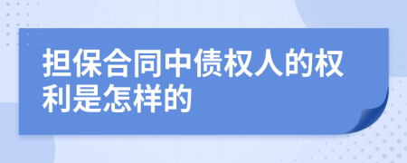 担保合同中债权人的权利是怎样的