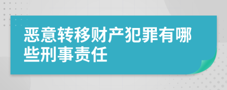 恶意转移财产犯罪有哪些刑事责任