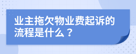 业主拖欠物业费起诉的流程是什么？