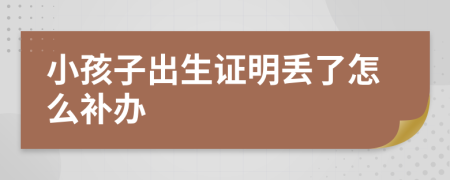 小孩子出生证明丢了怎么补办