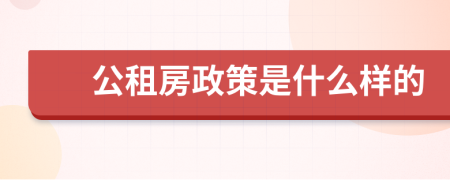 公租房政策是什么样的