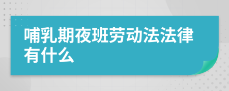 哺乳期夜班劳动法法律有什么