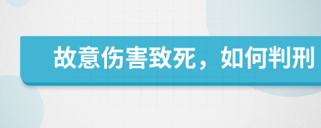 故意伤害致死，如何判刑