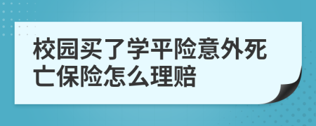 校园买了学平险意外死亡保险怎么理赔