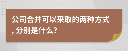 公司合并可以采取的两种方式, 分别是什么?