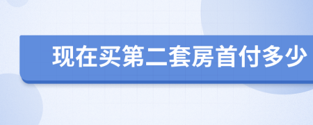 现在买第二套房首付多少