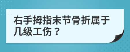 右手拇指末节骨折属于几级工伤？