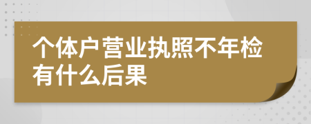 个体户营业执照不年检有什么后果