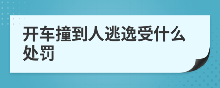 开车撞到人逃逸受什么处罚