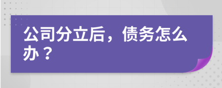 公司分立后，债务怎么办？