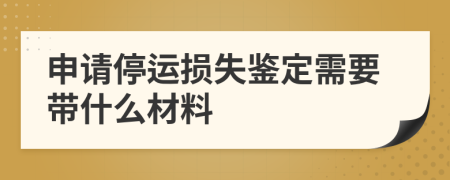 申请停运损失鉴定需要带什么材料