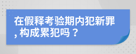 在假释考验期内犯新罪, 构成累犯吗？