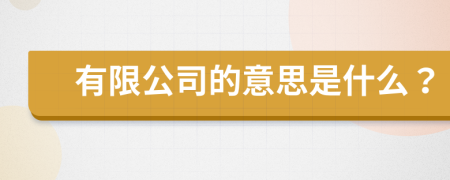 有限公司的意思是什么？