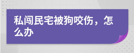 私闯民宅被狗咬伤，怎么办