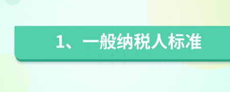 1、一般纳税人标准