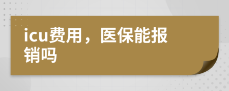 icu费用，医保能报销吗