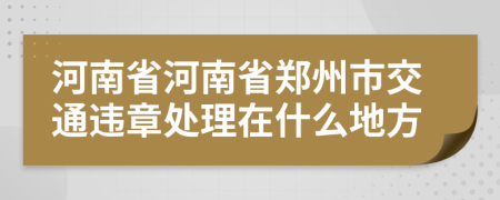 河南省河南省郑州市交通违章处理在什么地方