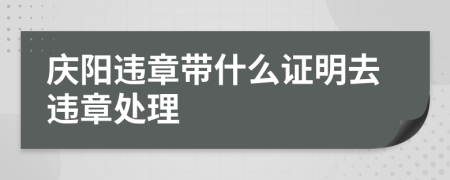 庆阳违章带什么证明去违章处理