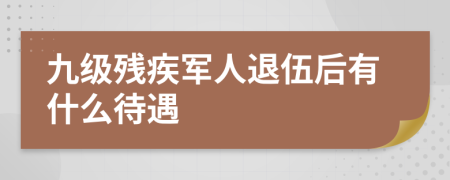 九级残疾军人退伍后有什么待遇