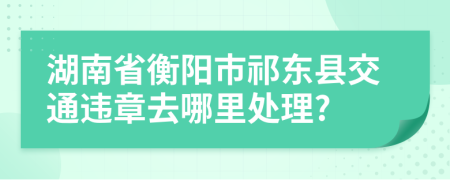 湖南省衡阳市祁东县交通违章去哪里处理?