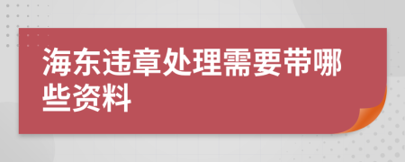 海东违章处理需要带哪些资料