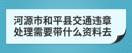 河源市和平县交通违章处理需要带什么资料去