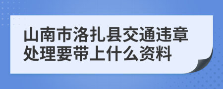 山南市洛扎县交通违章处理要带上什么资料