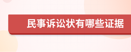 民事诉讼状有哪些证据