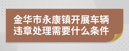 金华市永康镇开展车辆违章处理需要什么条件