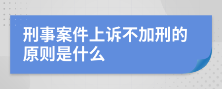 刑事案件上诉不加刑的原则是什么