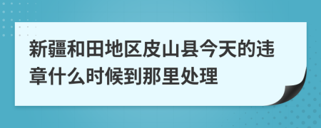 新疆和田地区皮山县今天的违章什么时候到那里处理