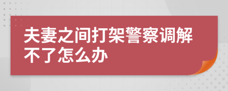 夫妻之间打架警察调解不了怎么办