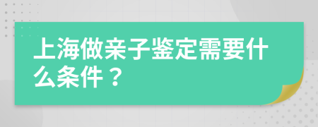 上海做亲子鉴定需要什么条件？