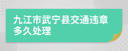 九江市武宁县交通违章多久处理