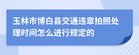 玉林市博白县交通违章拍照处理时间怎么进行规定的