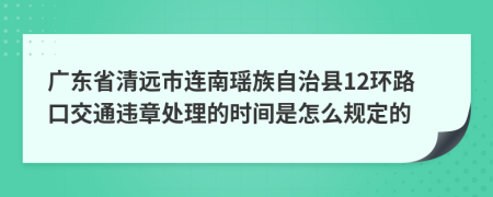 广东省清远市连南瑶族自治县12环路口交通违章处理的时间是怎么规定的
