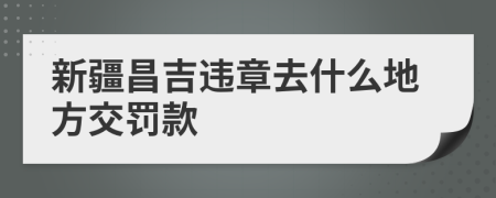 新疆昌吉违章去什么地方交罚款