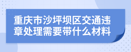 重庆市沙坪坝区交通违章处理需要带什么材料