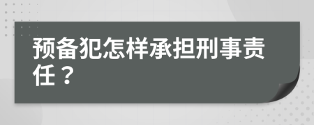 预备犯怎样承担刑事责任？