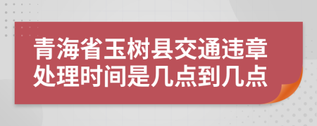 青海省玉树县交通违章处理时间是几点到几点