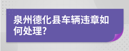 泉州德化县车辆违章如何处理?