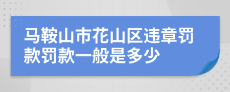 马鞍山市花山区违章罚款罚款一般是多少